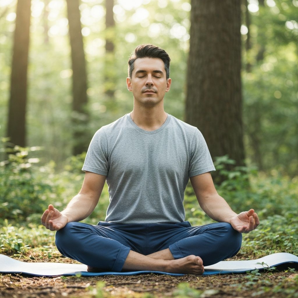 Man practicing meditation and mindfulness
